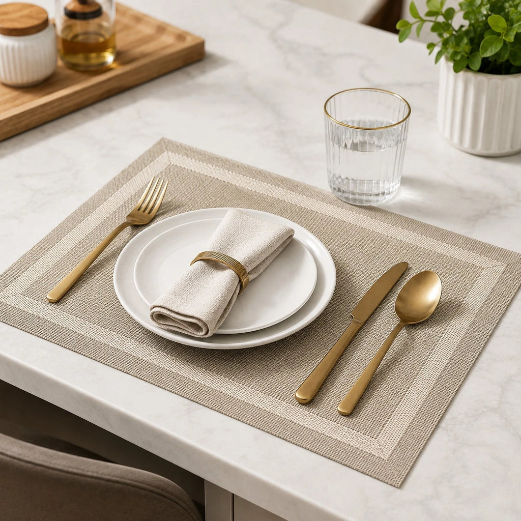 Vyzro Non-Slip Heat-Resistant Kitchen Table Placemat Set