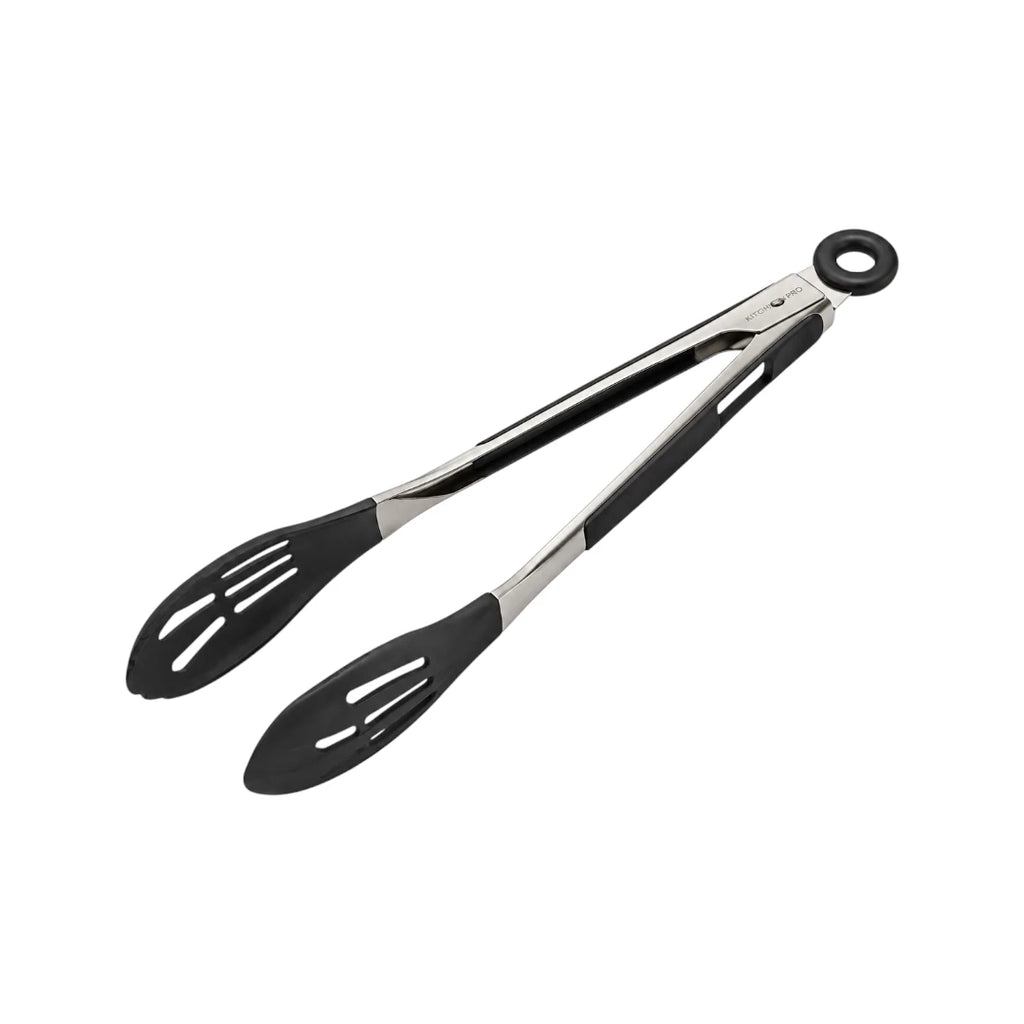 Vyzro Slotted Silicone Head Kitchen Tongs - Premium Cooking & Grilling Utensil