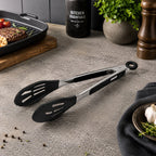 Vyzro Slotted Silicone Head Kitchen Tongs - Premium Cooking & Grilling Utensil
