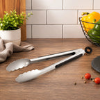 Vyzro Stainless Steel Kitchen Tongs - Ergonomic Cooking & Grilling Utensil